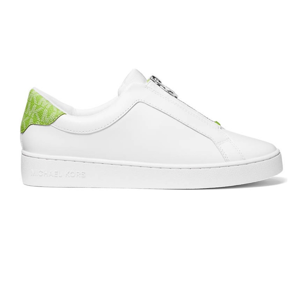 Michael Kors White Sneakers with Green Detail